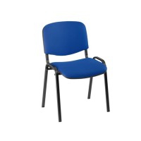 Cadeira Iso com estrutura epoxy negra e estofado Baly (têxtil) em cor azul